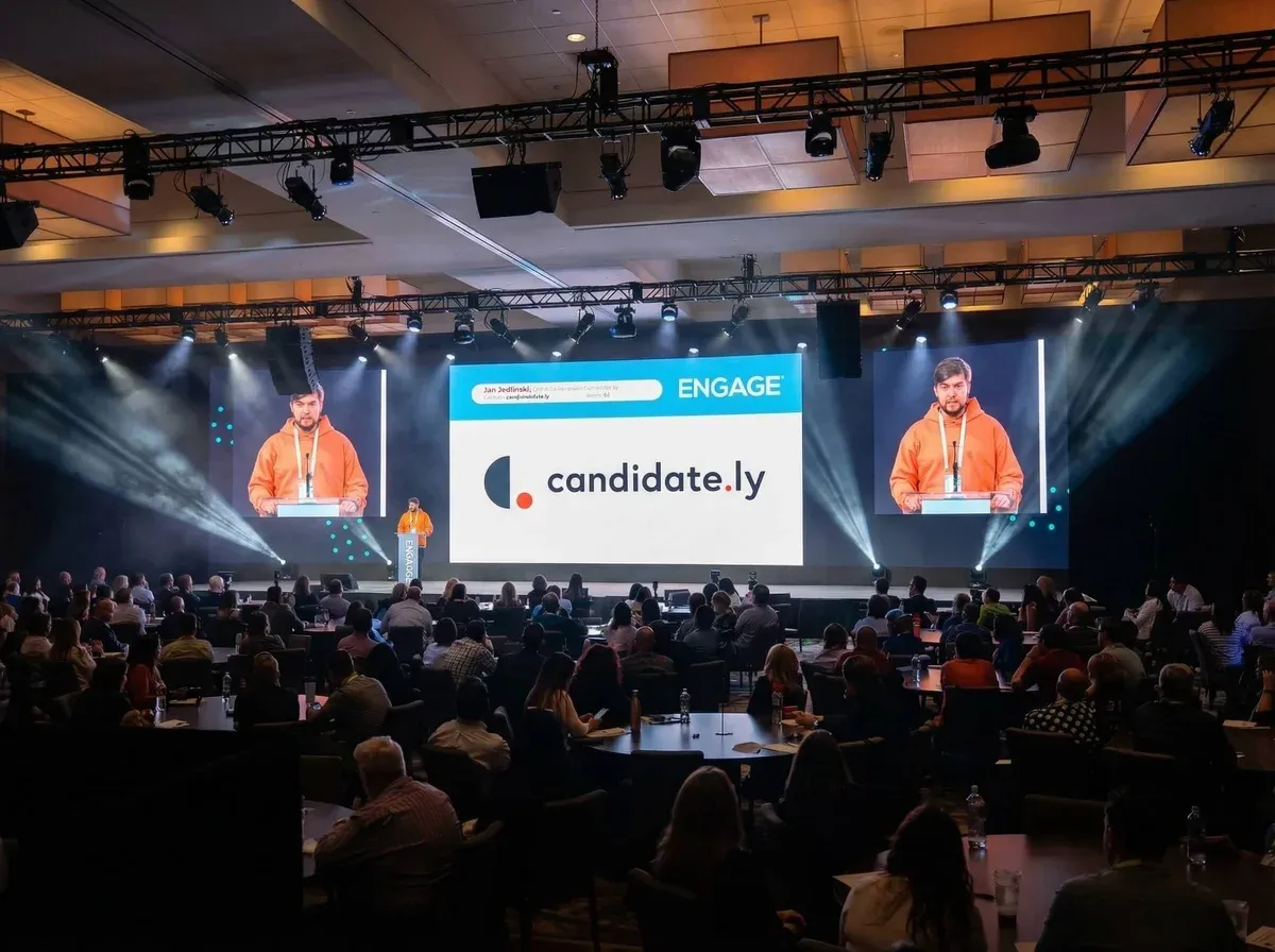 Jan Jedlinski, CEO of Candidately, speaking at the Bullhorn Engage conference in Boston